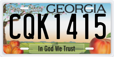 GA license plate CQK1415