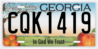 GA license plate CQK1419