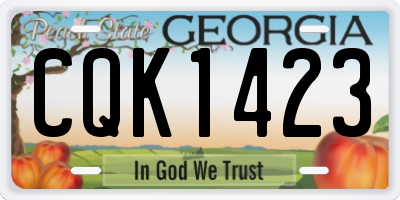 GA license plate CQK1423