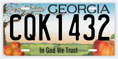 GA license plate CQK1432