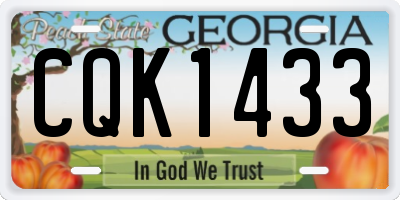 GA license plate CQK1433