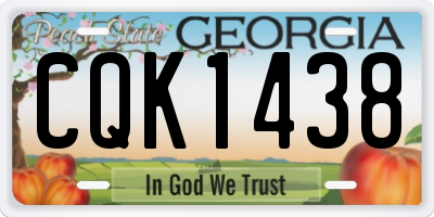 GA license plate CQK1438