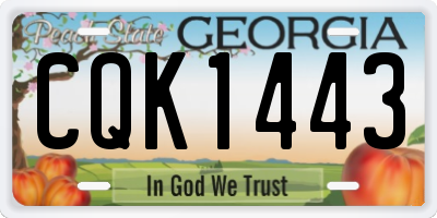 GA license plate CQK1443