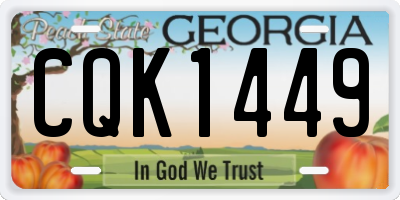 GA license plate CQK1449