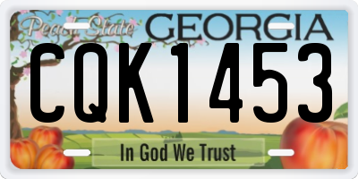 GA license plate CQK1453