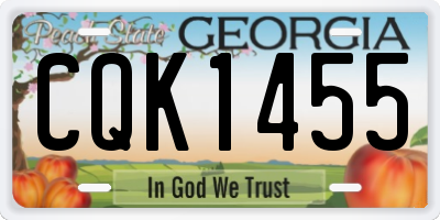 GA license plate CQK1455