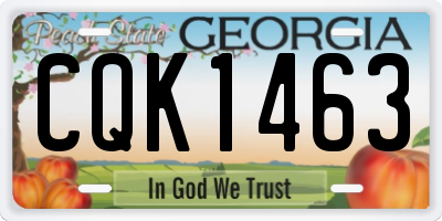 GA license plate CQK1463
