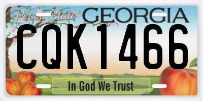 GA license plate CQK1466
