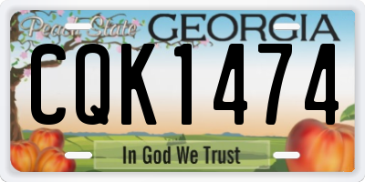 GA license plate CQK1474