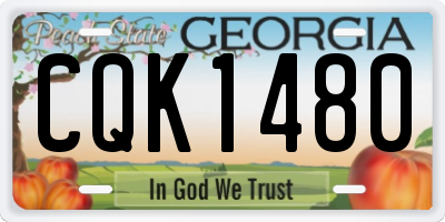 GA license plate CQK1480