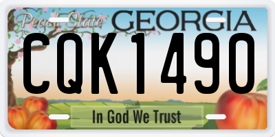 GA license plate CQK1490