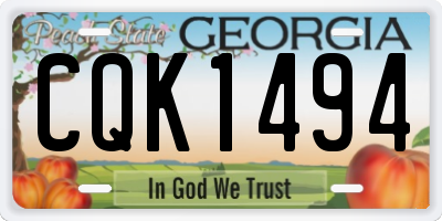 GA license plate CQK1494