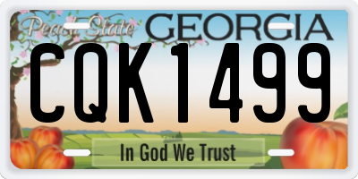 GA license plate CQK1499