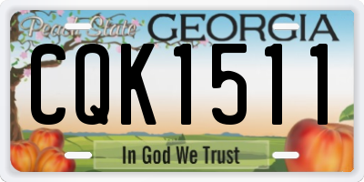 GA license plate CQK1511