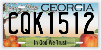 GA license plate CQK1512