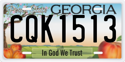 GA license plate CQK1513