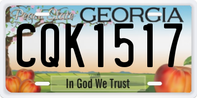 GA license plate CQK1517