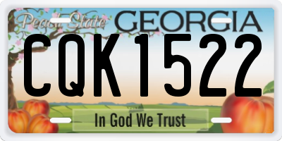 GA license plate CQK1522