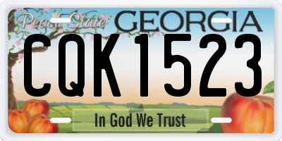 GA license plate CQK1523