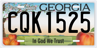 GA license plate CQK1525