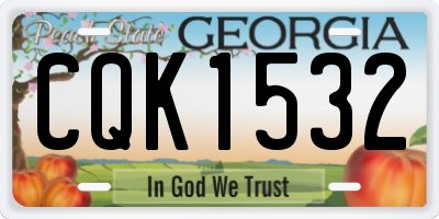 GA license plate CQK1532