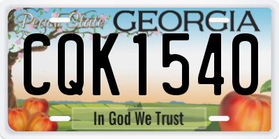 GA license plate CQK1540