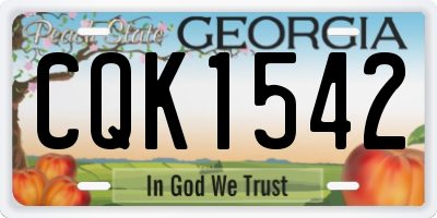 GA license plate CQK1542