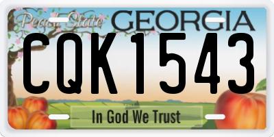 GA license plate CQK1543