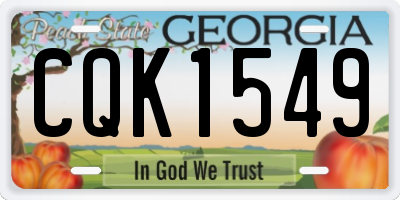 GA license plate CQK1549
