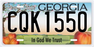 GA license plate CQK1550