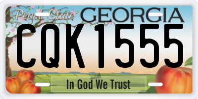 GA license plate CQK1555