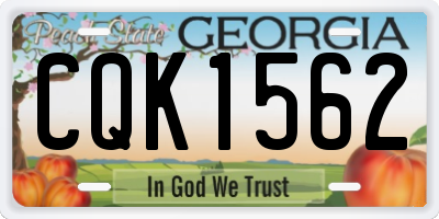 GA license plate CQK1562