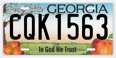 GA license plate CQK1563