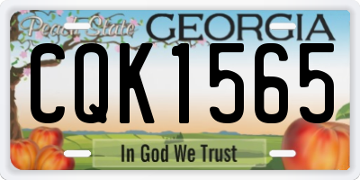 GA license plate CQK1565