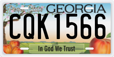 GA license plate CQK1566