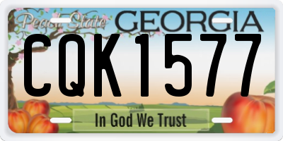 GA license plate CQK1577
