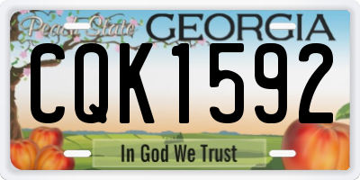 GA license plate CQK1592