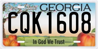 GA license plate CQK1608