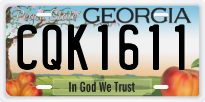 GA license plate CQK1611