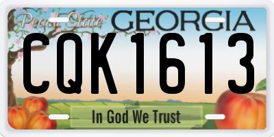 GA license plate CQK1613