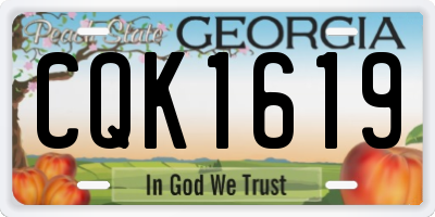 GA license plate CQK1619