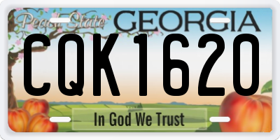 GA license plate CQK1620