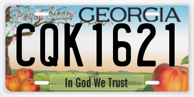 GA license plate CQK1621