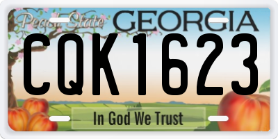 GA license plate CQK1623