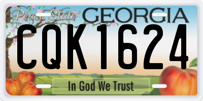 GA license plate CQK1624