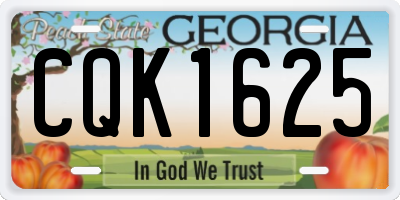 GA license plate CQK1625