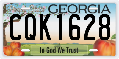 GA license plate CQK1628