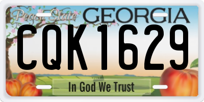 GA license plate CQK1629
