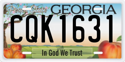 GA license plate CQK1631