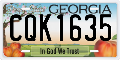 GA license plate CQK1635